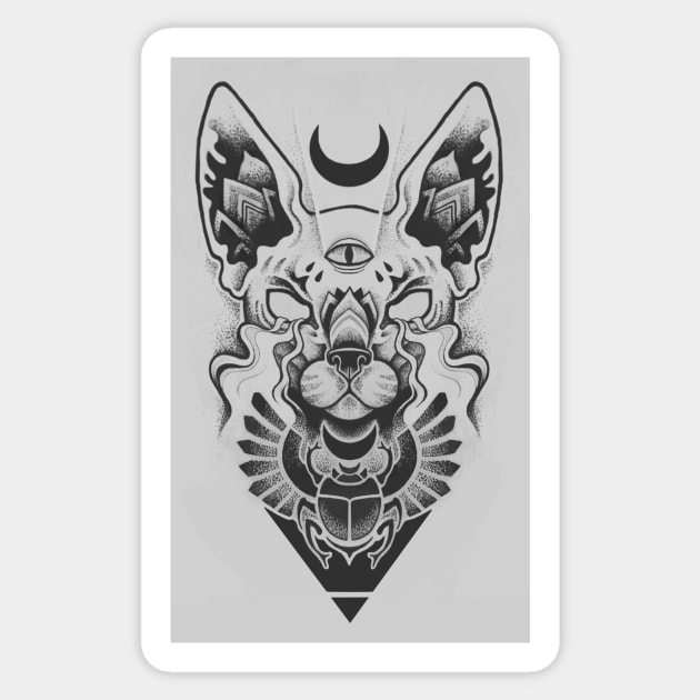 cat Sticker by Sovey_tattoo